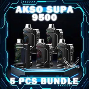 5PCS AKSO SUPA 9500 DISPOSABLE BUNDLE - SG VAPER SHOP The 5PCS AKSO SUPA 9500 DISPOSABLE BUNDLE Package include : 5 x AKSO SUPA 9.5K PUFFS 1 x Free Gift Free Delivery AKSO SUPA 9500 disposable are one of the smash-market vape in Malaysia. They pack a rechargeable battery and come prefilled with a whopping 9.5ml of liquid together with an indicator special for battery and liquid level. This allows you to vape longer on a single disposable and makes the AKSO SUPA a great option for traveling, extended road trips, or even just day-to-day use. Each AKSO SUPA disposable will last for 9500 puffs. Each AKSO SUPA delivers a great flavoring, a satisfying draw and the indicator; three fastors that make for a great disposable. They feel really good in the hand as the rounded it ergonomic to hold vape with. The AKSO SUPA is available more Flavour for you to choose. Adjustable Airflow Some of the AKSO product comes with airflow adjustable, same goes with AKSO SUPA. The function for your satisfying your daily vape. 9500 Puffs Number of puff can long last more than 1 week with a great usage of a pad. Battery & Liquid Indicator The great function of the indicator to alert you the power of battery and the liquid level in the pod. 9.5ml The high amount of liquid with a great consistency taste since the first puff. Specification : Up to 9500 Puffs under specific conditions. Type C Rechargeable Smart Screen Indicator for Battery & E-liquid Safety Child Lock Button Adjustable Airflow Booster Button ⚠️AKSO SUPA 9500 FLAVOUR LINE UP⚠️ Apple Asam Boi Blackberry Ice Blackcurrant Yakult Creamy Milk Grape Ice Ice Cream Cake Green Grape Lychee Longan Super Ice Mint Taro Ice Cream Mango Yakult Nutty Tobacco Rootbeer Solero Strawberry Vanilla Donut Vanilla Latte Watermelon Ice Yakult Melony Gum Strawberry Gum Guava Asam Mango Ice Get Akso Disposable Collection Now . SG VAPE COD SAME DAY DELIVERY , CASH ON DELIVERY ONLY. TAKE BULK ORDER /MORE ORDER PLS CONTACT ME : SGVAPERSHOP VIEW OUR DAILY NEWS INFORMATION VAPE : TELEGRAM CHANNEL