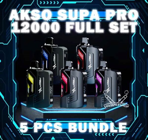 5PCS AKSO SUPA PRO 12000 STARTER KIT BUNDLE - SG VAPER SHOP The 5PCS AKSO SUPA PRO 12000 STARTER KIT BUNDLE Package include : 5 x AKSO SUPA PRO 12K PUFFS 1 x Free Gift Free Delivery Discover the pinnacle of vaping technology with the AKSO Supa Pro close pod systems Disposable . The AKSO SUPA PRO 12000 Puffs Starter Kit It include 1 cartridge and 1 device, providing everything you need to get started. When the cartridge is finish, simply replace it with a new cartridge, reusing the existing battery to save costs. It enhanced by advanced chip sets, which amplifies your satisfaction through the booster button while prioritizing safety with its child lock feature. Lastly, stay updated and informed with accurate indicators for battery and liquid levels. Your ultimate vaping journey awaits! Specification : Nicotine 50mg (5%) Approx. 12000 Puffs Rechargeable Battery Charging Port: Type-C ⚠️AKSO SUPA PRO 12000 FULL SET FLAVOUR LINE UP⚠️ Apple Asam Boi Blackcurrant Yakult Grape Ice Watermelon Mango Lime Minty Gum Nutty Tobacco Peanut Butter Toast Pineapple Mango Pomegranate Plum Guava Rootbeer Triple Mango Strawberry Hami Melon Mango Nata De Coco Strawberry Vanilla Custard Pina Watermelon Strawberry Zesty Grape Watermelon Grape Get Akso Disposable Collection Now . SG VAPE COD SAME DAY DELIVERY , CASH ON DELIVERY ONLY. TAKE BULK ORDER /MORE ORDER PLS CONTACT ME : SGVAPERSHOP VIEW OUR DAILY NEWS INFORMATION VAPE : TELEGRAM CHANNEL