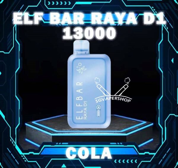 ELF BAR RAYA D1 13000 DISPOSABLE Introduce the ELF BAR RAYA D1,  a premium disposable pod equipped with mesh coil technology, boasting an impressive 13000 Puffs. Crafted by ELFBAR's expert team, the mesh coil ensures a seamless and intense flavor experience with every puff. Moreover, it featuring a screen display that will provide you with information about battery power and the remaining liquid level in your RAYA D1! Specification : Approx. 13000 Puffs Capacity 18ml Rechargeable Battery 650mAh Anti Dry-Burn Protection E-liquid & Power Display Screen Charging Port: Type-C ⚠️ELF BAR RAYA D1 13000 FLAVOUR LINE UP⚠️ Apple Orange Bubblegum Kiwi Guava Grape Mango Lychee Bubblegum Mango Strawberry Ice Cream Peach Lychee Blackcurrant Ribena Lychee Solero Strawberry Guava Lychee Juicy Peach Cola Masam Bubblegum Mix Berries SG VAPE COD SAME DAY DELIVERY , CASH ON DELIVERY ONLY. TAKE BULK ORDER /MORE ORDER PLS CONTACT ME : SGVAPERSHOP VIEW OUR DAILY NEWS INFORMATION VAPE : TELEGRAM CHANNEL