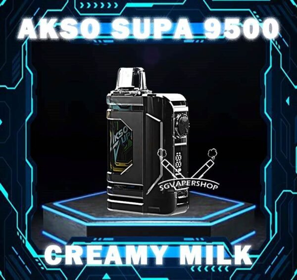 AKSO SUPA 9500 DISPOSABLE AKSO SUPA 9500 disposable are one of the smash-market vape in Malaysia. They pack a rechargeable battery and come prefilled with a whopping 9.5ml of liquid together with an indicator special for battery and liquid level. This allows you to vape longer on a single disposable and makes the AKSO SUPA a great option for traveling, extended road trips, or even just day-to-day use. Each AKSO SUPA disposable will last for 9500 puffs. Each AKSO SUPA delivers a great flavoring, a satisfying draw and the indicator; three fastors that make for a great disposable. They feel really good in the hand as the rounded it ergonomic to hold vape with. The AKSO SUPA is available more Flavour for you to choose. Adjustable Airflow Some of the AKSO product comes with airflow adjustable, same goes with AKSO SUPA. The function for your satisfying your daily vape. 9500 Puffs Number of puff can long last more than 1 week with a great usage of a pad. Battery & Liquid Indicator The great function of the indicator to alert you the power of battery and the liquid level in the pod. 9.5ml The high amount of liquid with a great consistency taste since the first puff. Specification : Up to 9500 Puffs under specific conditions. Type C Rechargeable Smart Screen Indicator for Battery & E-liquid Safety Child Lock Button Adjustable Airflow Booster Button ⚠️AKSO SUPA 9500 FLAVOUR LINE UP⚠️ Apple Asam Boi Blackberry Ice Blackcurrant Yakult Creamy Milk Grape Ice Ice Cream Cake Green Grape Lychee Longan Super Ice Mint Taro Ice Cream Mango Yakult Nutty Tobacco Rootbeer Solero Strawberry Vanilla Donut Vanilla Latte Watermelon Ice Yakult Melony Gum Strawberry Gum Guava Asam Mango Ice Get Akso Disposable Collection Now . SG VAPE COD SAME DAY DELIVERY , CASH ON DELIVERY ONLY. TAKE BULK ORDER /MORE ORDER PLS CONTACT ME : SGVAPERSHOP VIEW OUR DAILY NEWS INFORMATION VAPE : TELEGRAM CHANNEL