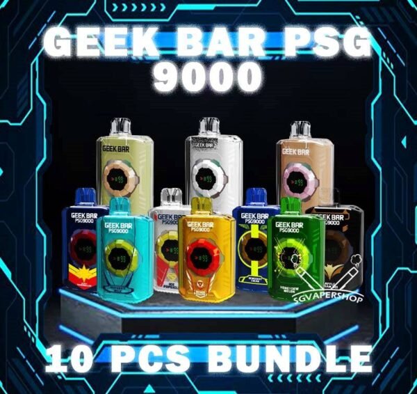 10PCS GEEK BAR PSG 9000 DISPOSABLE BUNDLE The 10PCS GEEK BAR PSG 9000 DISPOSABLE BUNDLE Package include : 10 x GEEK BAR 9K PUFFS DISPOSABLE 1 x Free Gift Free Delivery Geek bar PSG 9000 disposable is official partner of Paris Saint-Germain F.C. It comes with many superior flavours to fulfill Malaysian taste buds. With a massive 9000 puffs, Singapore vapers can use it without hassle of frequent replacements. The Geekbar 9000 has smart screen indicator which keep updating on both battery and e-liquid levels in real time. It also has adjustable air flow which can satisfied different users needs. Specification : Puff : 9000 Puffs Volume : 18ML Flavour Charging : Rechargeable with Type C Coil : Mesh Coil Fully Charged Time : 20mins Nicotine Strength : 5% ⚠️GEEK BAR PSG 9000 FLAVOUR LINE UP⚠️ Chocolate Mocha Classic Double Rootbeer Grape Blackcurrant Mango Blackcurrant Mixed Berries Sirup Bandung Strawberry Watermelon Triple Mango Vanilla Cream Puff Watermelon Pear Apple Asam Boi Dewberry Cream Ice Popsicle Juicy Watermelon Honeydew Melon Mango Pineapple Mother's Milk Strawberry Lemonade Wild Berry Ice Pomegranate Plum Lychee Berry Pineapple Honeydew SG VAPE COD SAME DAY DELIVERY , CASH ON DELIVERY ONLY. TAKE BULK ORDER /MORE ORDER PLS CONTACT ME : SGVAPERSHOP VIEW OUR DAILY NEWS INFORMATION VAPE : TELEGRAM CHANNEL