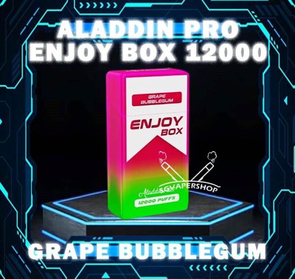 ALADDIN PRO ENJOY BOX 12000 DISPOSABLE The ALADDIN PRO ENJOY BOX 12000 puffs , in our Vape Singapore Ready Stock , get it now with us and same day delivery ! Enjoy delicious vaping experience  The ALADDIN Enjoy Box 12k Puffs! Design in a sleek cigarette box style design with a cap for mouthpiece protection! Enjoy 15+ delightful flavors with 12000 smooth puffs, each bursting with sweet perfection! Specification : Nicotine : 50mg (5%) Approx : 12000 puffs Rechargeable Battery 650mAh Charging Port: Type-C ⚠️ALADDIN PRO ENJOY BOX 12000 FLAVOUR LINE UP⚠️ Energy Drink Guava Hazelnut Coffee Strawberry Mango Honeydew Syrup Bandung Strawberry Blackcurrant Mango Strawberry Kiwi Yakult Strawberry Grape Double Mango Candy Honeydew Yakult Mango Yakult Mango Peach Sour Bubblegum Solero Lime Gummy Bear Grape Lychee Grape Bubblegum Mixed Bubblegum Mango Bubblegum Sakura Grape Strawberry Bubblegum Solero Yakult Solero Ice Cream White Coffee SG VAPE COD SAME DAY DELIVERY , CASH ON DELIVERY ONLY. TAKE BULK ORDER /MORE ORDER PLS CONTACT ME : SGVAPERSHOP VIEW OUR DAILY NEWS INFORMATION VAPE : TELEGRAM CHANNEL