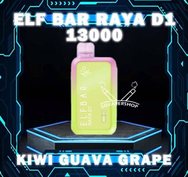 ELF BAR RAYA D1 13000 DISPOSABLE Introduce the ELF BAR RAYA D1,  a premium disposable pod equipped with mesh coil technology, boasting an impressive 13000 Puffs. Crafted by ELFBAR's expert team, the mesh coil ensures a seamless and intense flavor experience with every puff. Moreover, it featuring a screen display that will provide you with information about battery power and the remaining liquid level in your RAYA D1! Specification : Approx. 13000 Puffs Capacity 18ml Rechargeable Battery 650mAh Anti Dry-Burn Protection E-liquid & Power Display Screen Charging Port: Type-C ⚠️ELF BAR RAYA D1 13000 FLAVOUR LINE UP⚠️ Apple Orange Bubblegum Kiwi Guava Grape Mango Lychee Bubblegum Mango Strawberry Ice Cream Peach Lychee Blackcurrant Ribena Lychee Solero Strawberry Guava Lychee Juicy Peach Cola Masam Bubblegum Mix Berries SG VAPE COD SAME DAY DELIVERY , CASH ON DELIVERY ONLY. TAKE BULK ORDER /MORE ORDER PLS CONTACT ME : SGVAPERSHOP VIEW OUR DAILY NEWS INFORMATION VAPE : TELEGRAM CHANNEL