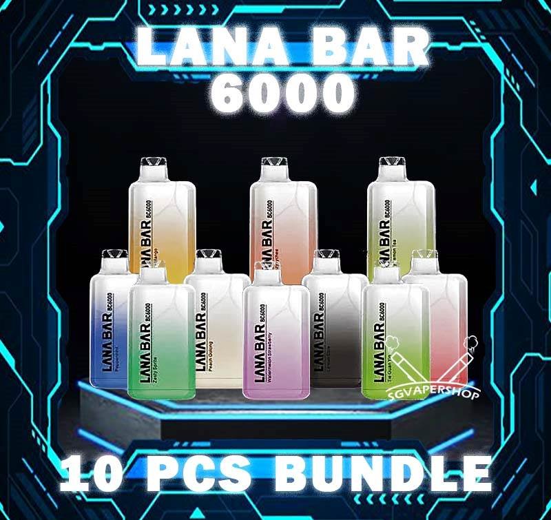 10PCS LANA BAR BC 6000 DISPOSABLE BUNDLE - SG VAPER SHOP The 10PCS LANA BAR BC 6000 DISPOSABLE BUNDLE Package include : 10 x LANA BAR BC 6K PUFFS  1 x Free Gift Free Delivery The Lana Bar Bc 6000 Puffs Disposable is a signature model from LanaVape. As the top-selling product of Lana Vape, it offers an impressive selection of over 30 distinct flavors, each containing 3% nicotine . Every flavor delivers a cool and slightly sweet taste that’s both invigorating and satisfying. Discover out signature Tie Guan Yin flavor, alongside popular options like Lana bar 6k Freezy Watermelon , Freezy Grapple, Watermelon Strawberry, Freezy Lychee, Lemon Cola, and Freezy Lemon Tea. For those craving extra sweetness, you can also enjoy Zesty Sprite or Fizzy 100 Plus flavors. Specification : Puffs : 6000 Nicotine : 3% Battery Capacity : 850mAh Rechargeable E-liquid Capacity : 13ml ⚠️LANA BAR BC 6000 FLAVOUR LINE UP⚠️ Freezy Watermelon Freezy Lychee Lemon Cola Freezy Mango Watermelon Strawberry Peppermint Fizzy 100 Plus Zesty Sprite Freezy Grapple Peach Oolong Freezy Lemon Tea Tie Guan Yin SG VAPE COD SAME DAY DELIVERY , CASH ON DELIVERY ONLY. TAKE BULK ORDER /MORE ORDER PLS CONTACT ME : SGVAPERSHOP VIEW OUR DAILY NEWS INFORMATION VAPE : TELEGRAM CHANNEL