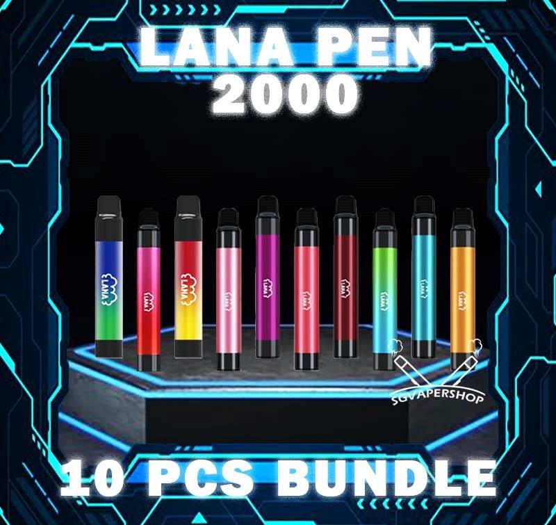 10PCS LANA PEN 2000 DISPOSABLE BUNDLE - SG VAPER SHOP SINGAPORE The 10PCS LANA PEN 2000 DISPOSABLE BUNDLE Package include : 10 x LANA PEN 2K PUFFS 1 x Free Gift Free Delivery The LANA PEN 2000 DISPOSABLE has a fashionable appearance. It uses a stainless steel tube as a carrier and wraps a layer of transparent glass. Lana always pays attention to the user's comfort and brings customers the ultimate holding experience. The Lana pen is equipped with a high-quality filter cotton core, and the newly developed fog Chemical technology, intelligent temperature control chip, the cigarette holder adopts ergonomic design, which fits most people's lips and creates a natural smoking experience. The Lana pen does not need to be charged repeatedly and can be thrown away after use. The built-in battery capacity of 1000mAh, 6ml of cigarette The oil reserve ensures that users can finish each Lana pen, and each Lana pen can pump 2000puffs on average. Lana pays attention to the use experience of each customer and continuously improves the product, only to bring better products to customers. Specifition : Nicotine : 3.5% E-Liquid : 6ml Capacity : 6ml Non-Rechargeable ⚠️LANA PEN 2000 DISPOSABLE FLAVOUR LINE UP⚠️ Sour Apple Berry Blast Cold Coke Grape Ice Lush Ice Lychee Ice Mango Milkshake Mineral Water Mixed Fruit Passion Fruit Sweet Peach Skittles Strawberry Milk Strawberry Watermelon Tie Guan Yin Lemon Tart Cantaloupe Super Mint Coconut Juice Lime Passion Fruit SG VAPE COD SAME DAY DELIVERY , CASH ON DELIVERY ONLY. TAKE BULK ORDER /MORE ORDER PLS CONTACT ME : SGVAPERSHOP VIEW OUR DAILY NEWS INFORMATION VAPE : TELEGRAM CHANNEL