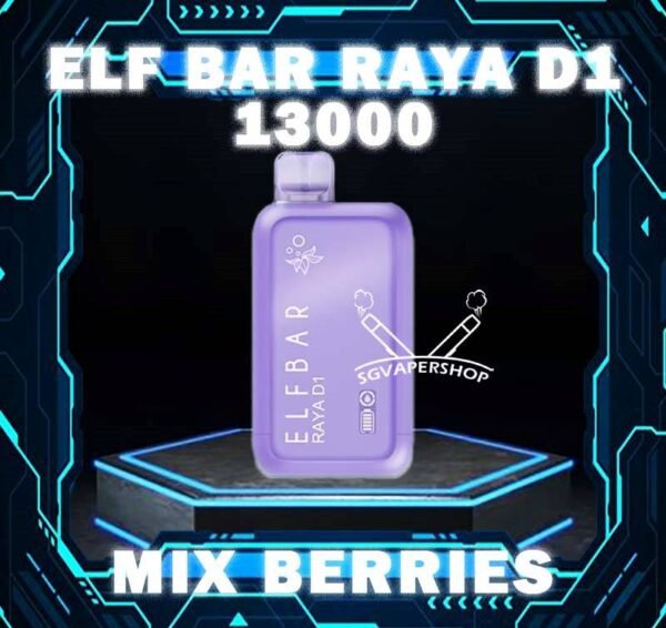 ELF BAR RAYA D1 13000 DISPOSABLE Introduce the ELF BAR RAYA D1,  a premium disposable pod equipped with mesh coil technology, boasting an impressive 13000 Puffs. Crafted by ELFBAR's expert team, the mesh coil ensures a seamless and intense flavor experience with every puff. Moreover, it featuring a screen display that will provide you with information about battery power and the remaining liquid level in your RAYA D1! Specification : Approx. 13000 Puffs Capacity 18ml Rechargeable Battery 650mAh Anti Dry-Burn Protection E-liquid & Power Display Screen Charging Port: Type-C ⚠️ELF BAR RAYA D1 13000 FLAVOUR LINE UP⚠️ Apple Orange Bubblegum Kiwi Guava Grape Mango Lychee Bubblegum Mango Strawberry Ice Cream Peach Lychee Blackcurrant Ribena Lychee Solero Strawberry Guava Lychee Juicy Peach Cola Masam Bubblegum Mix Berries SG VAPE COD SAME DAY DELIVERY , CASH ON DELIVERY ONLY. TAKE BULK ORDER /MORE ORDER PLS CONTACT ME : SGVAPERSHOP VIEW OUR DAILY NEWS INFORMATION VAPE : TELEGRAM CHANNEL