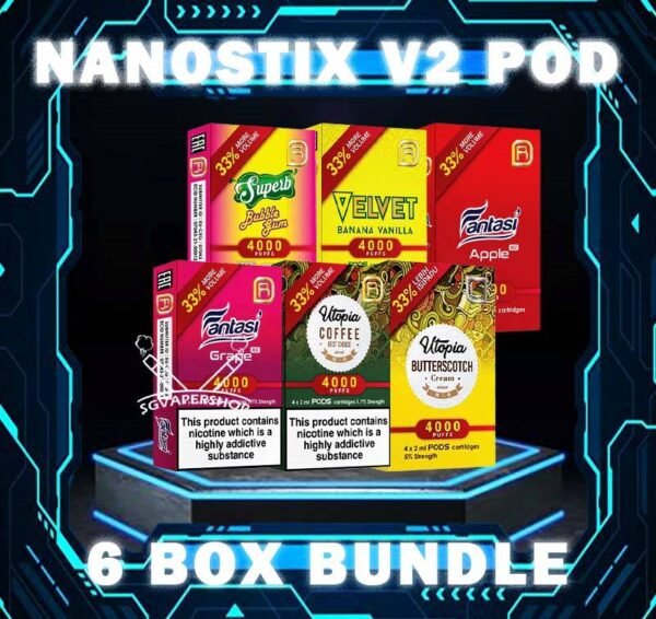 NANOSTIX V2 POD BUNDLE 120 - VAPE SINGAPORE SG COD The NANOSTIX V2 POD BUNDLE 120 Package include : 6x NANOSTIX V2 Pods Flavour (4pcs Per Pack) Free Delivery NanoSTIX V2 NEO Pod Flavour Compatible for NanoSTIX Neo devices (V2) now with 2ml of liquids which is 33% bigger. Available in packs of 4 cartridges in 1 box of NanoPOD Neo. Our 2ml Nano POD Neo come in a wide range of flavors. Don’t be deceived by their compact size; these flavorful little pods contain the equivalent of 45 cigarettes worth of nicotine each, and thanks to our innovative NanoNIC technology using naturally occurring nicotine salts rather than traditional freebase nicotine, delivery is much more efficient. Package Included : 1 Pack of 4 Pods ⚠️NANOSTIX V2 POD FLAVOUR LINE UP⚠️ Apple Banana Vanilla Bubblegum Butterscotch Cream Coffee Grape Ice Grapple Guava Hazelnut Coffee Honeydew Jackfruit Kiwi Rockmelon Lemonade Lychee Mango Mix Creamy Red Mix Fruity Blue Orange Popcorn Caramel Strawberry Apple Strawberry Vanilla Tobacco Classic Tobacco Menthol Velvet Butter Cake NANOSTIX V2 POD ONLY COMPATIBLE WITH NANOSTIX V3 DEVICE SG VAPE COD SAME DAY DELIVERY , CASH ON DELIVERY ONLY. TAKE BULK ORDER /MORE ORDER PLS CONTACT ME : SGVAPERSHOP VIEW OUR DAILY NEWS INFORMATION VAPE : TELEGRAM CHANNEL