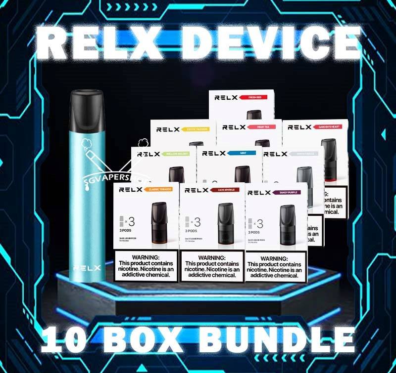 RELX DEVICE BUNDLE 195 - SG VAPER SHOP The RELX DEVICE BUNDLE 195 Package include : 1x Device 10x Pod Flavour (3pcs Per Pack) The RELX CLASSIC DEVICE features a 350mAH for long lasting everyday vaping and a massive 2.0ml capacity for its pre-filled nicotine salt e-juice pods that lasts approximately 650 puffs. pods come in wide range of flavors to choose from currently over 10+ flavors and counting. The RELX CLASSIC DEVICE throat hits of Relx pods are solid with no scratchy feelings. If you are a heavy smoker, you might opt for the 5% nicotine instead of 3%. The RELX Difference RELX combines cutting edge, next generation vaping technology with stylish, minimalist designs to give you products that are more elegant and sophisticated than you can find in any other online vapor store. Vape Singapore Ready Stock on same day delivery , Get it Now! ⚠️RELX CLASSIC DEVICE COLOR LINE UP⚠️ Classic Black Gold Shades Gold Twilight Navy Blue Power Red Purple Ocean Sky Blue Tifanny Blue Space Grey ⚠️RELX CLASSIC POD FLAVOUR LINE UP⚠️ Classic Tobacco 5% Cool Mint 5% Coke Grape Green Bean Honeydew Icy Slush Passion Fruit Peach Oolong Watermelon Strawberry Burst Jasmine Green Tea (Ice) Tie Guan Yin Tea (Ice) SG VAPE COD SAME DAY DELIVERY , CASH ON DELIVERY ONLY. TAKE BULK ORDER /MORE ORDER PLS CONTACT ME : SGVAPERSHOP VIEW OUR DAILY NEWS INFORMATION VAPE : TELEGRAM CHANNEL
