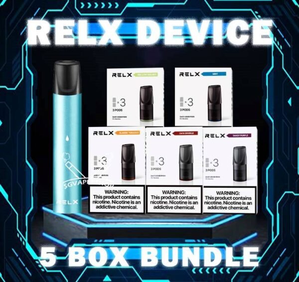 RELX DEVICE BUNDLE 120 - SG VAPER SHOP The RELX DEVICE BUNDLE 120 Package include : 1x Device 5x Pod Flavour (3pcs Per Pack) The RELX CLASSIC DEVICE features a 350mAH for long lasting everyday vaping and a massive 2.0ml capacity for its pre-filled nicotine salt e-juice pods that lasts approximately 650 puffs.  pods come in wide range of flavors to choose from currently over 10+ flavors and counting. The RELX CLASSIC DEVICE throat hits of Relx pods are solid with no scratchy feelings. If you are a heavy smoker, you might opt for the 5% nicotine instead of 3%. The RELX Difference RELX combines cutting edge, next generation vaping technology with stylish, minimalist designs to give you products that are more elegant and sophisticated than you can find in any other online vapor store. Vape Singapore Ready Stock on same day delivery , Get it Now! ⚠️RELX CLASSIC DEVICE COLOR LINE UP⚠️ Classic Black Gold Shades Gold Twilight Navy Blue Power Red Purple Ocean Sky Blue Tifanny Blue Space Grey ⚠️RELX CLASSIC POD FLAVOUR LINE UP⚠️ Classic Tobacco 5% Cool Mint 5% Coke Grape Green Bean Honeydew Icy Slush Passion Fruit Peach Oolong Watermelon Strawberry Burst Jasmine Green Tea (Ice) Tie Guan Yin Tea (Ice) Green Grape (Ice) Long Jing Tea (Ice) SG VAPE COD SAME DAY DELIVERY , CASH ON DELIVERY ONLY. TAKE BULK ORDER /MORE ORDER PLS CONTACT ME : SGVAPERSHOP VIEW OUR DAILY NEWS INFORMATION VAPE : TELEGRAM CHANNEL