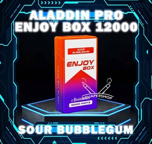 ALADDIN PRO ENJOY BOX 12000 DISPOSABLE The ALADDIN PRO ENJOY BOX 12000 puffs , in our Vape Singapore Ready Stock , get it now with us and same day delivery ! Enjoy delicious vaping experience  The ALADDIN Enjoy Box 12k Puffs! Design in a sleek cigarette box style design with a cap for mouthpiece protection! Enjoy 15+ delightful flavors with 12000 smooth puffs, each bursting with sweet perfection! Specification : Nicotine : 50mg (5%) Approx : 12000 puffs Rechargeable Battery 650mAh Charging Port: Type-C ⚠️ALADDIN PRO ENJOY BOX 12000 FLAVOUR LINE UP⚠️ Energy Drink Guava Hazelnut Coffee Strawberry Mango Honeydew Syrup Bandung Strawberry Blackcurrant Mango Strawberry Kiwi Yakult Strawberry Grape Double Mango Candy Honeydew Yakult Mango Yakult Mango Peach Sour Bubblegum Solero Lime Gummy Bear Grape Lychee Grape Bubblegum Mixed Bubblegum Mango Bubblegum Sakura Grape Strawberry Bubblegum Solero Yakult Solero Ice Cream White Coffee SG VAPE COD SAME DAY DELIVERY , CASH ON DELIVERY ONLY. TAKE BULK ORDER /MORE ORDER PLS CONTACT ME : SGVAPERSHOP VIEW OUR DAILY NEWS INFORMATION VAPE : TELEGRAM CHANNEL