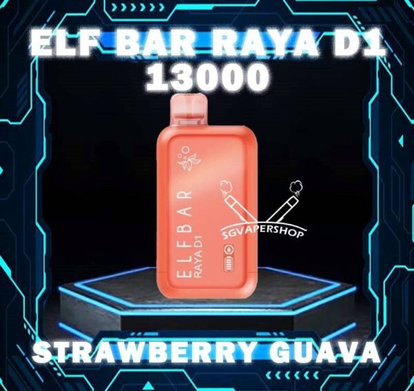 ELF BAR RAYA D1 13000 DISPOSABLE Introduce the ELF BAR RAYA D1,  a premium disposable pod equipped with mesh coil technology, boasting an impressive 13000 Puffs. Crafted by ELFBAR's expert team, the mesh coil ensures a seamless and intense flavor experience with every puff. Moreover, it featuring a screen display that will provide you with information about battery power and the remaining liquid level in your RAYA D1! Specification : Approx. 13000 Puffs Capacity 18ml Rechargeable Battery 650mAh Anti Dry-Burn Protection E-liquid & Power Display Screen Charging Port: Type-C ⚠️ELF BAR RAYA D1 13000 FLAVOUR LINE UP⚠️ Apple Orange Bubblegum Kiwi Guava Grape Mango Lychee Bubblegum Mango Strawberry Ice Cream Peach Lychee Blackcurrant Ribena Lychee Solero Strawberry Guava Lychee Juicy Peach Cola Masam Bubblegum Mix Berries SG VAPE COD SAME DAY DELIVERY , CASH ON DELIVERY ONLY. TAKE BULK ORDER /MORE ORDER PLS CONTACT ME : SGVAPERSHOP VIEW OUR DAILY NEWS INFORMATION VAPE : TELEGRAM CHANNEL