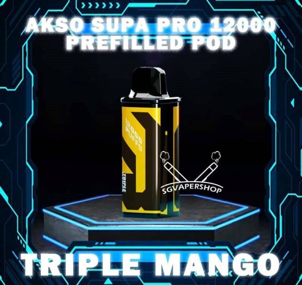 AKSO SUPA PRO 12000 DISPOSABLE POD Discover the pinnacle of vaping technology with the AKSO Supa Pro 12000 close pod systems Disposable . It include 1 cartridge and 1 device, providing everything you need to get started. When the cartridge is finish, simply replace it with a new cartridge, reusing the existing battery to save costs. It enhanced by advanced chip sets, which amplifies your satisfaction through the booster button while prioritizing safety with its child lock feature. Lastly, stay updated and informed with accurate indicators for battery and liquid levels. Your ultimate vaping journey awaits! Specification : Nicotine 50mg (5%) Approx. 12000 Puffs Rechargeable Battery Charging Port: Type-C ⚠️AKSO SUPA PRO 12000 CARTRIDGE POD FLAVOUR LINE UP⚠️ Apple Asam Boi Blackcurrant Yakult Grape Ice Watermelon Mango Lime Minty Gum Nutty Tobacco Peanut Butter Toast Pineapple Mango Pomegranate Plum Guava Rootbeer Triple Mango Strawberry Hami Melon Mango Nata De Coco Strawberry Vanilla Custard Pina Watermelon Strawberry Zesty Grape Watermelon Grape This Product only for cartridge prefilled pod , if want full set can cllect here . SG VAPE COD SAME DAY DELIVERY , CASH ON DELIVERY ONLY. TAKE BULK ORDER /MORE ORDER PLS CONTACT ME : SGVAPERSHOP VIEW OUR DAILY NEWS INFORMATION VAPE : TELEGRAM CHANNEL