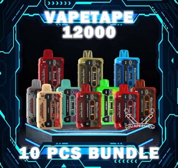 10PCS VAPETAPE 12000 DISPOSABLE BUNDLE - SG VAPER SHOP The 10PCS VAPETAPE 12000 DISPOSABLE BUNDLE Package include : 10 x VAPETAPE 12K PUFFS 1 x Free Gift Free Delivery The Vapetape 12000 Disposable is upgraded device from 8000 puffs. This Product is From ASDF Company also , The Vape tape 12k improve the volume, battery capacity and come with 20 +Plus new flavours. Vape tape 12000 remains classic cassette design which is comfortably in the hand , and the mouthpiece that is shaped to enhance the vaping experience. Discover out signature Double Mango flavor, alongside popular options like Infinity Pod Honeydew Watermelon, Sour Bubblegum , Solero Lime , Watermelon Peach, Gummy Bear, and Strawberry Lemon Tart. For those craving extra sweetness, you can also enjoy Ice Lemon Tea or Red Slurpee flavors. Specification : Nicotine 50mg (5%) Approx. 12000 puffs Mesh Coil Rechargeable Battery Charging Port: Type-C ⚠️VAPETAPE 12000 FLAVOUR LINE UP⚠️ Double Mango Mango Grape Mango Lychee Strawberry Lychee Lychee Blackcurrant Grape Blackcurrant Honeydew Watermelon Pineapple Orange Kiwi Passion Fruit Guava Peach Mixed Berries Lemon Cola Blackcurrant Yakult Gummy Bear Solero Lime Sour Bubblegum Banana Custard Strawberry Lemon Tart Honeydew Blackcurrant Ice Lemon Tea Red Slurpee Grape Bubblegum Yakult Watermelon Peach Peach Lychee SG VAPE COD SAME DAY DELIVERY , CASH ON DELIVERY ONLY. TAKE BULK ORDER /MORE ORDER PLS CONTACT ME : SGVAPERSHOP VIEW OUR DAILY NEWS INFORMATION VAPE : TELEGRAM CHANNEL