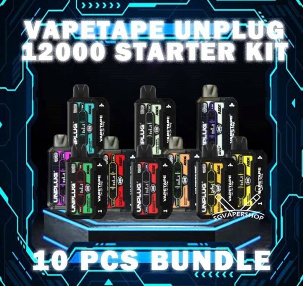 10PCS VAPETAPE UNPLUG 12000 DISPOSABLE BUNDLE - SG VAPER SHOP The 10PCS VAPETAPE UNPLUG 12000 DISPOSABLE BUNDLE Package include : 10 x VAPETAPE UNPLUG 12K PUFFS STARTER KIT 1 x Free Gift Free Delivery The Vapetape Unplug 12000 disposable vape provides an excellent vaping experience with a 12,000 puffs capacity. For ease of use and diversity, this disposable vape system combines with a 5% nicotine context and type C charghing port. Starter Kit is Battery and flavour pod together , Its creative design prioritises portability and ease of use while offering a fulfilling vaping experience. Users looking for a longer lasting choice without the inconvenience of refills or recharges may enjoy a customisable and controlled vaping experience with this device's features including adjustable airflow and a battery indicator. ⚠️VAPETAPE UNPLUG 12000 FULL SET FLAVOUR LINE UP⚠️ Double Grape Berries Yogurt Blackcurrant Berries Blackcurrant Bubblegum Honeydew Bubblegum Honeydew Slurpee Mango Slurpee Strawberry Grapple Solero Tropical Watermelon Bubblegum Choco Mint Candy Grape Pear Orange Mango Guava Pineapple Apple Ribena Lychee Apple Lychee Butter Popcorn Carrot Milk Hazelnut Coffee Kiwi Mango Watermelon SG VAPE COD SAME DAY DELIVERY , CASH ON DELIVERY ONLY. TAKE BULK ORDER /MORE ORDER PLS CONTACT ME : SGVAPERSHOP VIEW OUR DAILY NEWS INFORMATION VAPE : TELEGRAM CHANNEL