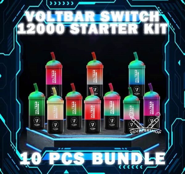 10PCS VOLTBAR SWITCH 12000 BUNDLE - SG VAPER SHOP The 10PCS VOLTBAR SWITCH 12000 DISPOSABLE BUNDLE Package include : 10 x VOLTBAR SWITCH 12K PUFFS 1 x Free Gift Free Delivery VOLTBAR SWITCH 12000 Puffs Disposable has the ultimate prefilled pod kit with 18 flavors, mesmerizing RGB lights, and incredible 12,000 puffs. Experience seamless performance, easy portability, and a visually stunning vaping experience.Flavour Pod 1 It include 1 cartridge and 1 device, providing everything you need to get started. When the cartridge is finish, simply replace it with a new cartridge, reusing the existing battery to save costs. Discover out signature Grape Bubblegum flavor, alongside popular options like VOLT BAR 12000 Puffs  Hazelnut Coffee, Honeydew Bubblegum , Mint Chewing Gum, Peach Mango, Sour Bubblegum, and Watermelon Bubblegum. For those craving extra sweetness, you can also enjoy Rootbeer or Yakult Original flavors. Specification : Nicotine : 50mg (5%) Approx. 12000 puffs Rechargeable Battery Charging Port: Type-C ⚠️VOLTBAR SWITCH 12000 STARTER KIT FLAVOUR LINE UP⚠️ Blackcurrant Melon Grape Bubblegum Grape Yakult Hawaii Mango Hazelnut Coffee Honeydew Bubblegum Honeydew Ice Cream Honeydew Mango Kiwi Mango Vanilla Mango Watermelon Mango Yacult Mint Chewing Gum MixFruit Nescoffee Gold Passion Yakult Peach Mango Rootbeer Sour Bubblegum Strawberry Apple Strawberry Grape Strawberry Watermelon Watermelon Bubblegum Watermelon Ice Watermelon Kiwi Watermelon Lychee Yakult Original SG VAPE COD SAME DAY DELIVERY , CASH ON DELIVERY ONLY. TAKE BULK ORDER /MORE ORDER PLS CONTACT ME : SGVAPERSHOP VIEW OUR DAILY NEWS INFORMATION VAPE : TELEGRAM CHANNEL