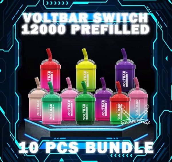 10PCS VOLTBAR 12000 PRE-FILLED POD BUNDLE - SG VAPER SHOP The 10PCS VOLTBAR 12000 PRE-FILLED POD BUNDLE Package include : 10 x VOLTBAR 12K PUFFS PRE-FILLED POD 1 x Free Gift Free Delivery VOLTBAR SWITCH 12000 Puffs Disposable has the ultimate prefilled pod kit with 18 flavors, mesmerizing RGB lights, and incredible 12,000 puffs. Experience seamless performance, easy portability, and a visually stunning vaping experience. It include 1 cartridge and 1 device, providing everything you need to get started. When the cartridge is finish, simply replace it with a new cartridge, reusing the existing battery to save costs. Specification : Nicotine : 50mg (5%) Approx. 12000 puffs Rechargeable Battery Charging Port: Type-C ⚠️VOLTBAR SWITCH 12000 PRE-FILLED POD FLAVOUR LINE UP⚠️ Mango Watermelon Mint Chewing Gum Strawberry Grape Grape Bubblegum Strawberry Yakult Strawberry Ice Watermelon Kiwi Strawberry Apple Watermelon Lychee Blackcurrant Melon Hawaiian Mango Honeydew Mango Kiwi Passion Yakult Ribena Watermelon Bubblegum Watermelon Ice Yakult Original Mix Fruit Strawberry Cream Peppermint Peach Mango Vanilla Tobacco Cream Tobacco Blackcurrant Honeydew Blackcurrant Lychee Cappuccino Double Grape Energy Drink Emerald Slush (Honeydew) Grape Yakult Green Gala Slush (Green Apple) Golden Slush (Mango) Gummy Dreams Hazelnut Coffee Honey Crystal Ice (Menthol Ice) Honeydew Bubblegum Honeydew Ice Cream Java Chip (Chocolate Coffee) Lychee Longan Mango Bubblegum Mango Vanilla Mango Yakult Nescafe Gold Pink Guava Red Slush (Strawberry) Rootbeer Ribena Yakult Sakura Grape Solero Lime Sour Apple Sour Bubblegum Strawberry Blackcurrant Strawberry Bubblegum Strawberry Ice Cream Strawberry Vanilla Strawberry Watermelon Taro Yam Tropical Sunrise (Pineapple) Zesty Slush (Lemon) *This Product only for Cartridge Pod , If want Battery with Pod collect here. SG VAPE COD SAME DAY DELIVERY , CASH ON DELIVERY ONLY. TAKE BULK ORDER /MORE ORDER PLS CONTACT ME : SGVAPERSHOP VIEW OUR DAILY NEWS INFORMATION VAPE : TELEGRAM CHANNEL