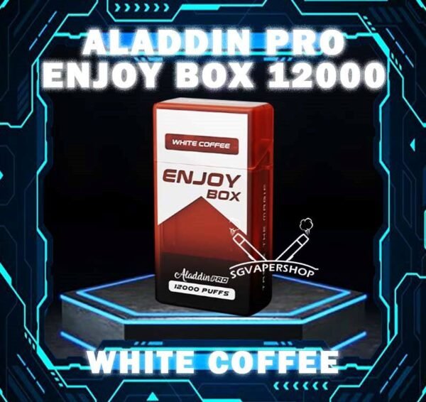 ALADDIN PRO ENJOY BOX 12000 DISPOSABLE The ALADDIN PRO ENJOY BOX 12000 puffs , in our Vape Singapore Ready Stock , get it now with us and same day delivery ! Enjoy delicious vaping experience  The ALADDIN Enjoy Box 12k Puffs! Design in a sleek cigarette box style design with a cap for mouthpiece protection! Enjoy 15+ delightful flavors with 12000 smooth puffs, each bursting with sweet perfection! Specification : Nicotine : 50mg (5%) Approx : 12000 puffs Rechargeable Battery 650mAh Charging Port: Type-C ⚠️ALADDIN PRO ENJOY BOX 12000 FLAVOUR LINE UP⚠️ Energy Drink Guava Hazelnut Coffee Strawberry Mango Honeydew Syrup Bandung Strawberry Blackcurrant Mango Strawberry Kiwi Yakult Strawberry Grape Double Mango Candy Honeydew Yakult Mango Yakult Mango Peach Sour Bubblegum Solero Lime Gummy Bear Grape Lychee Grape Bubblegum Mixed Bubblegum Mango Bubblegum Sakura Grape Strawberry Bubblegum Solero Yakult Solero Ice Cream White Coffee SG VAPE COD SAME DAY DELIVERY , CASH ON DELIVERY ONLY. TAKE BULK ORDER /MORE ORDER PLS CONTACT ME : SGVAPERSHOP VIEW OUR DAILY NEWS INFORMATION VAPE : TELEGRAM CHANNEL