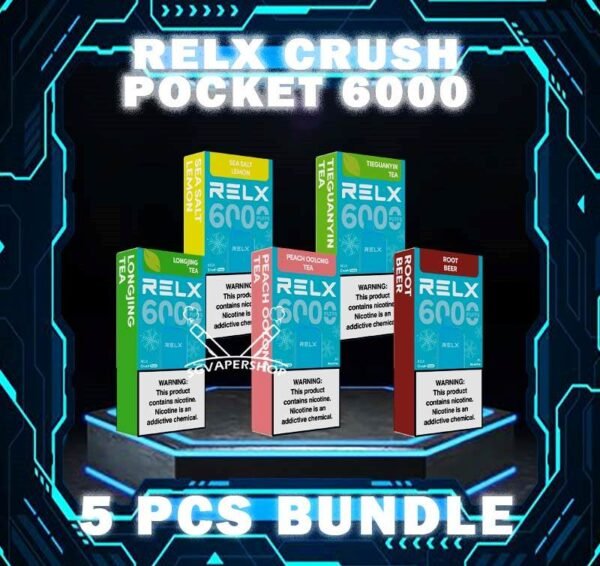 5PCS RELX CRUSH POCKET 6000 DISPOSABLE BUNDLE - SG VAPER SHOP The 5PCS RELX CRUSH POCKET 6000 DISPOSABLE BUNDLE Package include : 5 x RELX CRUSH POCKET 6K PUFFS DISPOSABLE 1 x Free Gift Free Delivery The RELX 6000 Puffs vape Ready stock at Singapore sg shop on sale for same day delivery. This Kit offers a refreshing summer experience with its subtle sweetness, strong cooling effect, and moderate richness RELX Pocket features a puff count of up to 6k puffs, an atomizer with a mech coil 2.0, powered by 10W. Equipped with a 470mAh battery, it reaches 80% charge in just 45 minutes. ⚠️RELX CRUSH POCKET 6000 FLAVOUR LINE UP⚠️ LongJing Tea Mint Freeze Peach Oolong Tea Root Beer Sea Salt Lemon Sour Plum Cola TieGuanYin Tea Watermelon Chill Icy Mineral Water Chrysanthemum SG VAPE COD SAME DAY DELIVERY , CASH ON DELIVERY ONLY. TAKE BULK ORDER /MORE ORDER PLS CONTACT ME : SGVAPERSHOP VIEW OUR DAILY NEWS INFORMATION VAPE : TELEGRAM CHANNEL