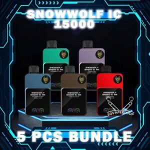 5 X SNOWWOLF SMART IC 15000 ( 15K ) BUNDLE - SG VAPER SHOP SINGAPORE The 5 X SNOWWOLF SMART IC 15000 ( 15K ) DISPOSABLE BUNDLE Package include : Choose 5 Pcs of SNOWWOLF IC 15K Puffs with amazing price ! 1 x Free Gift Free Delivery The SNOWWOLF SMART IC 15000 ( 15K Puffs ) Disposable vape Ready stock in our sg singapore store online shop for same day delivery. This Kit from Snow wolf  company lasted product for singapore vapers choose and enjoy it! available 10+plus flavour! The Snow wolf Powerful To Vape Simple to use! Adjusted the best condition get the best vape experience, and Regulation Voltage ,Customize your distinctive vaping style,Just 1 click to increase 1W. Power range from 5W to 15W. When you vape every puff, there will be a circuit board light display on the backside. The SNOWWOLF LOGO is particularly three-dimensional and prominent, and the overall sense of technology is stronger! New Generation smart chip Intelligent power output, more convenient to vape. 48MHz Working frequency, faster response speed. Ultra-low Standby power consumption,Longer use time. 32-bit image processing technology,better visual effects. Specifition :  Nicotine Strength: 50mg ( 5% ) Battery Capacity: 650MAH Constant Power: 5-15W Charging Port: Type-C Super Charge: 20mins to 80% ⚠️SNOWWOLF IC 15000 FLAVOUR LINE UP⚠️ Blow Pop Blue Power Watermelon Cream Cake Double Mango Kiwi Passion Fruit Aloe Lychee Grape Meta Moon Passion Fruit Yakult Skittles Strawberry Grape Candy Strawberry Kiwi Strawberry Watermelon Taro Ice Cream Watermelon Mint Bubblegum SG VAPE COD SAME DAY DELIVERY , CASH ON DELIVERY ONLY. TAKE BULK ORDER /MORE ORDER PLS CONTACT ME : SGVAPERSHOP VIEW OUR DAILY NEWS INFORMATION VAPE : TELEGRAM CHANNEL