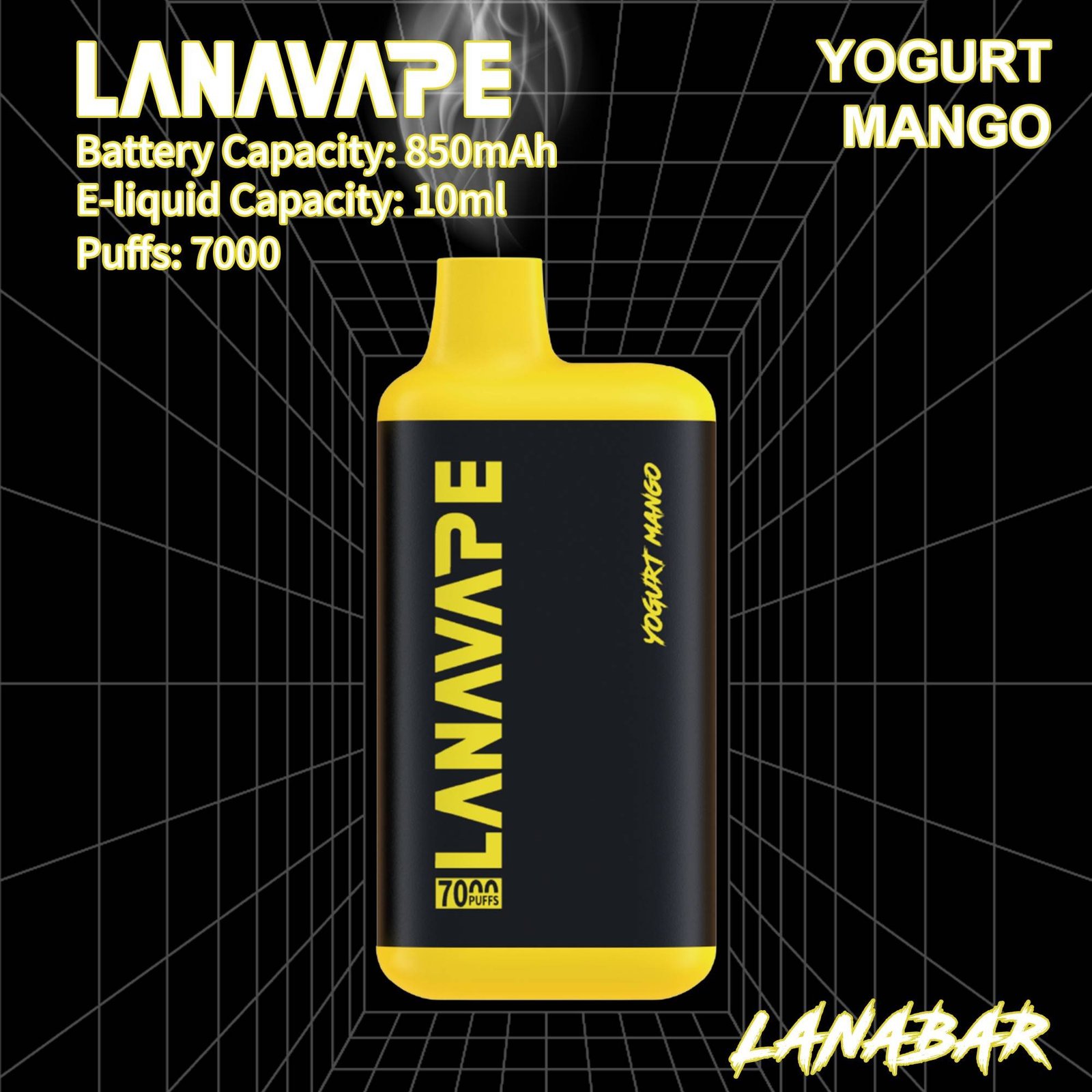 LANA BAR 7000 PUFFS This vape ready stock at Singapore sg vaper shop now! available 10 plus+ great flavour line up! Mesh Coil with 850 mAh battery, Nicotine contains of 3%, E-liquid 10ML and Rechargeable Type-C design.