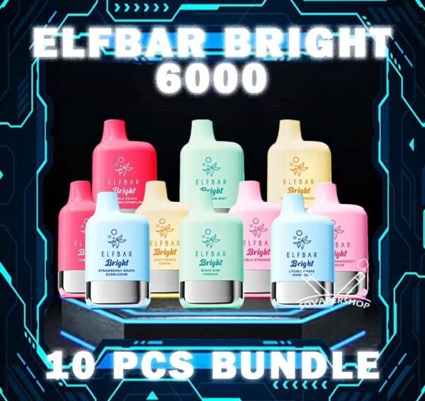 10 X ELFBAR BRIGHT 6000 BUNDLE - SG VAPER SHOP SINGAPORE 10 X ELFBAR BRIGHT 6000 BUNDLE Package include : 10PCS x ELFBAR BRIGHT 6K PUFFS FREE DELIVERY The Elfbar Bright 6000 Puffs Disposable vape ready stock in our sg singapore store online shop for same day delivery. Feel the elf bar bright 6k combination of power and flavor. With QUAQ MESH, every puff unleashes a powerful throat hit bursting with flavor. Fresh Taste, Fresh Vibes! Newest flavor lineup yet. Indulge in rich, satisfying tastes that make every inhale a delight. Try it now ELF BAR BRIGHT ! Note: Battery power shall not be released normally when the ambient temperature is lower than -5℃. We suggest before the activation, this product shall be left in a warm environment for about three days to restore battery discharge capacity. ⚠️ELFBAR BRIGHT 6000 FLAVOUR LIST⚠️ Apple Strawberry Mango Bubblegum Mint Double Peach Mango Watermelon Double Strawberry Ice Cream Double Strawberry Juicy Peach Fanta Lemon Cola Lychee Grape Honeydew Mixed Kiwi Passion Strawberry Grape Bubblegum SG VAPE COD SAME DAY DELIVERY , CASH ON DELIVERY ONLY. TAKE BULK ORDER /MORE ORDER PLS CONTACT ME : SGVAPERSHOP VIEW OUR DAILY NEWS INFORMATION VAPE : TELEGRAM CHANNEL