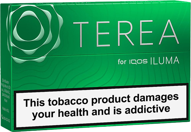 Green Terea | SG VAPER SHOP IQOS Terea Green is a delightful blend designed for those seeking a refreshing experience. It combines lightly toasted tobacco with a balanced menthol cooling and a green minty aroma. Imagine the invigorating sensation of peppermint intertwined with the richness of tobacco. The flavor profile is smooth, and the intensity is regular. If you appreciate a harmonious fusion of mint and tobacco, Terea Green might be your ideal choice. The aroma is quite intense, but not sharp and not chemical. 1 Pack Contains 20 Tobacco sticks (Pack of 20 Sticks). 1 carton contains 10 packs of 20 tobacco sticks. Total 200 tobacco sticks (Box of 200). Compatible with the IQOS Iluma Devices Only Heated tobacco; does not produce tar, smoke or ash Flavor profile: Smooth & Refreshing tobacco experience. A tobacco blend coupled with deep menthol cooling sensations enhanced by green fruit and fresh aromas.
