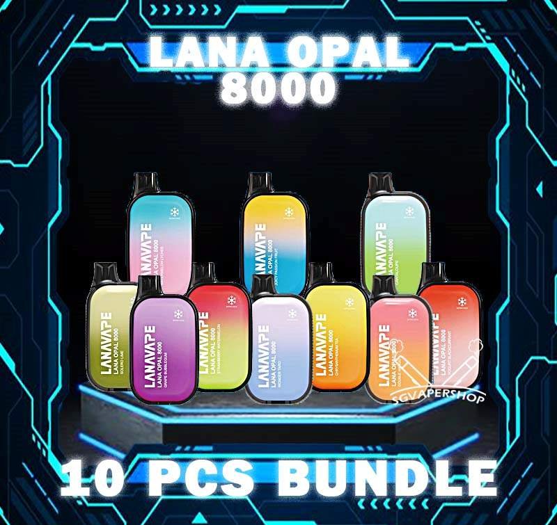 10PCS LANA OPAL 8000 DISPOSABLE BUNDLE - SG VAPER SHOP SINGAPORE The 10PCS LANA OPAL 8000 DISPOSABLE BUNDLE Package include : 10 Pcs x LANA OPAL 8K PUFFS Free Extra 1 X Disposable Free Delivery The Lana Opal 8000 puffs disposable ready stock in Singapore sg vape cod ,The Vape with a chic pebble-like display, the device not only nails the aesthetics but also offers a comforting grip. Style and texture, we've got you covered. Lana Opal 8k is a good mesh coils are the secret sauce to intense, unforgettable taste. Take your ticket to the taste revolution! The prominent LED screen keeps you in the know at a glance. Take charge if your vaping experience by staying informed and in control of every puff. Explore a world LANA OPAL 8K of 17 beautiful blended options. Why settle for one flavor when you can savor them all? ⚠️LANA OPAL 8000 FLAVOUR LINE UP⚠️ Cola Crysanthemum Tea Cantaloupe Double Mango Grape Bubblegum Grape Honey Lemon Soda Juicy Passion Fruit Peach Oolong Rootbeer Magic Cola Sea Salt Lemon Solaro Lime Superme Sprite Strawberry Watermelon Tie Guan Yin Watermelon Lychee Wonder Taro SG VAPE COD SAME DAY DELIVERY , CASH ON DELIVERY ONLY. TAKE BULK ORDER /MORE ORDER PLS CONTACT ME : SGVAPERSHOP VIEW OUR DAILY NEWS INFORMATION VAPE : TELEGRAM CHANNEL