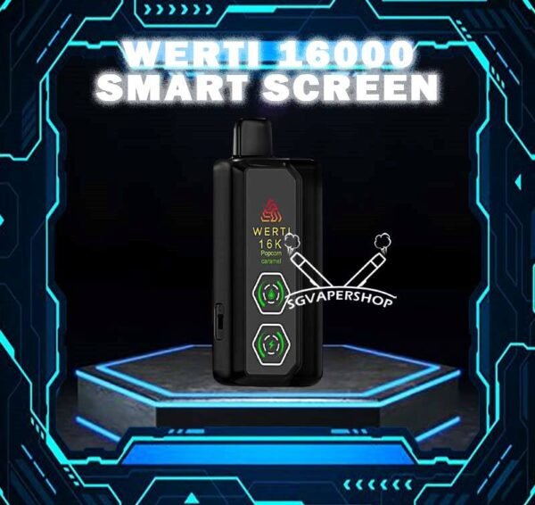 WERTI 16000 SMART SCREEN DISPOSABLE - SG VAPER SHOP SINGAPORE The Werti 16000 puffs Smart Screen disposable vape ready stock in our sg singapore store online shop for same day delivery. Introducing the Werti 16k Puffs, the ultimate disposable vapedevice designed to deliver ab extanded and satisfying vaping experience. Crafted for those who seej convenience without compromising on quality,Werti 16k Puffs offers an impressive range of features that cater to both beginners and seasoned vapers alike. Specifications : Approx. 16000 Puffs 1.2ohm Mesh Coil Rechargeable Battery Smart Screen Charging Port: Type-C ⚠️WERTI 16000 SMART SCREEN FLAVOUR LINE UP⚠️ Double Mango Honeydew Popcorn Caramel Solero Ice Cream Sour Bubblegum Strawberry Blackcurrant Strawberry Mango Taro Ice Cream Triple Mint Watermelon Mint Bubblegum SG VAPE COD SAME DAY DELIVERY , CASH ON DELIVERY ONLY. TAKE BULK ORDER /MORE ORDER PLS CONTACT ME : SGVAPERSHOP VIEW OUR DAILY NEWS INFORMATION VAPE : TELEGRAM CHANNEL