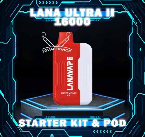 LANA ULTRA II 16000 DISPOSABLE - SG VAPER SHOP SINGAPORE Lana ultra II combines fun and functionality in a compact, sleek shape with rounded edges and vibrant colors. This unique design strikes a balance between fun aesthetics and sophistication. The real-time battery and e-juice capacity allow for worry-free vaping as well. The Lana Ultra II 16000 Puffs is a Starter kit (Battery Based and Pod flavour Set) and Prefilled pod design,With a 750mAh battery and TYPE-C port. No matter how bumpy it gets,your device stays magnetically fastened and powered throughout. Get it now to try lasted LANA VAPE product with Us! Specifications : Puff : 16000 Puffs Nicotine : 3% Capacity : 10ml Battery : 750mAh Charging : Rechargeable with Type C STARTER KIT Package Include :  X1 Lana Ultra II 16K Starter Kit X1 Prefilled Pod 16k Puffs CARTRIDGE Package Include : X1 Prefilled Pod 16k Puffs ⚠️ULTRA II 16000 STARTER KIT & POD LINE UP⚠️ Tie Guan Yin Peach Oolong Tea Pineapple Coconut Watermelon Ice Green Grape Grape Ribena Freeze Lychee Jasmine Long Jing Sea Salt Lemon Lemon Cola Double Mint Mango Yogurt Bubble Gum Strawberry Watermelon Chrysanthemum Tea SG VAPE COD SAME DAY DELIVERY , CASH ON DELIVERY ONLY. TAKE BULK ORDER /MORE ORDER PLS CONTACT ME : SGVAPEPOWER VIEW OUR DAILY NEWS INFORMATION VAPE : TELEGRAM CHANNEL